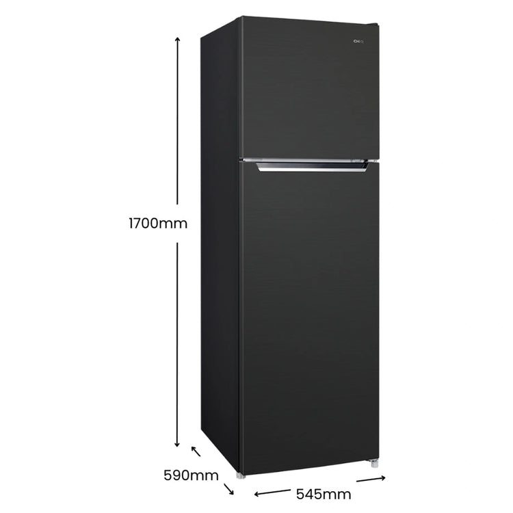 CHiQ 255L Top Mount Fridge Black Steel CTM253NBS5E, Dimensions