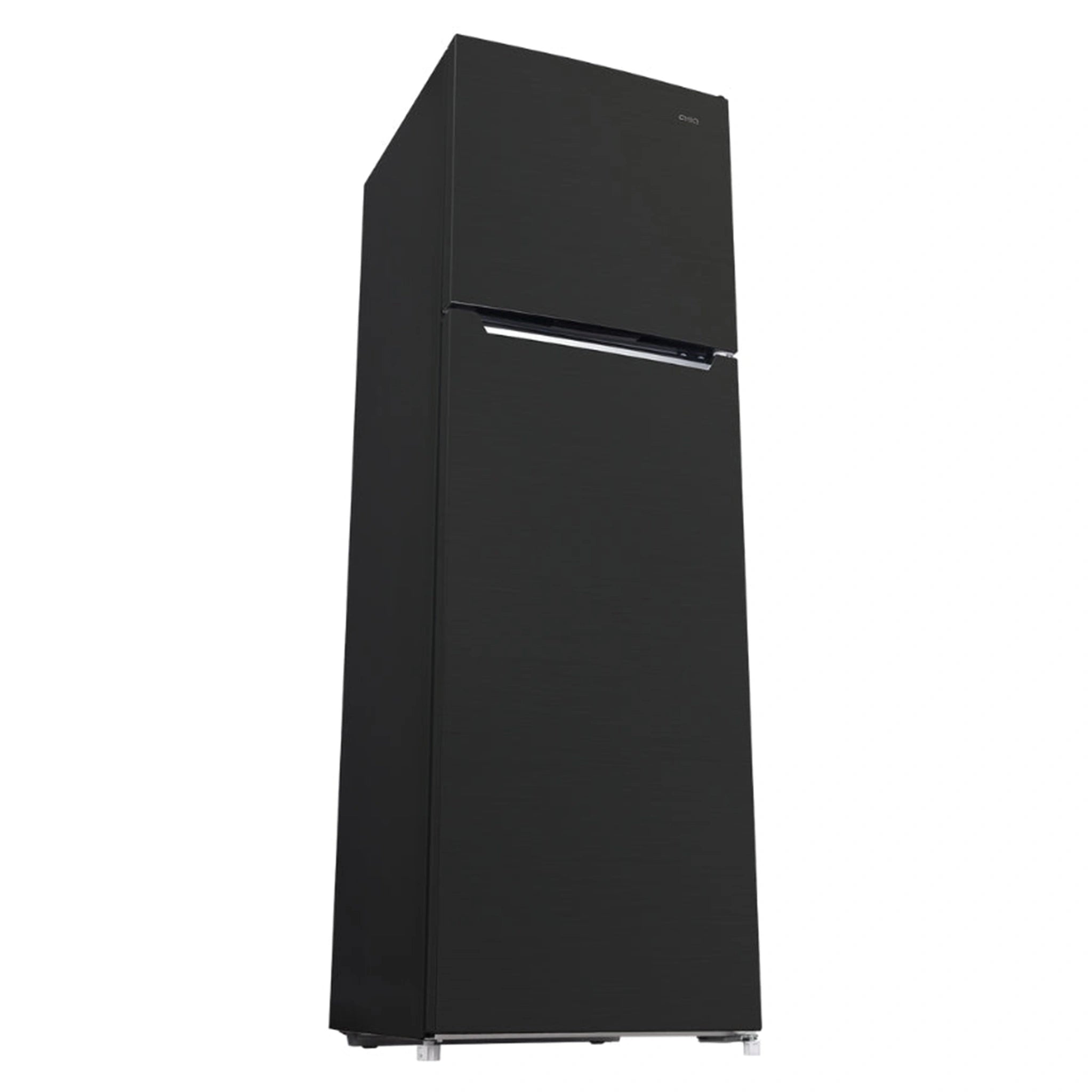 CHiQ 255L Top Mount Fridge Black Steel CTM253NBS5E, Front Left Side View