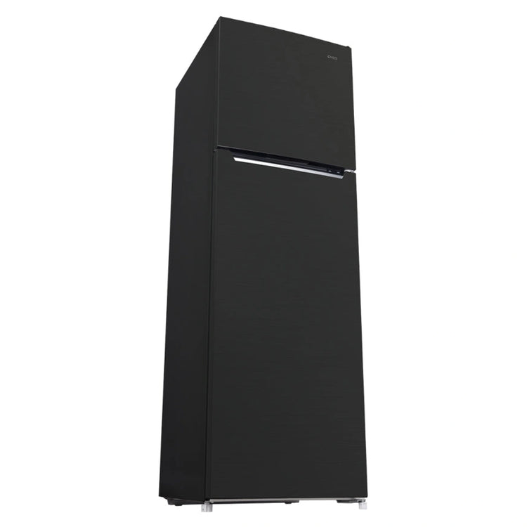 CHiQ 255L Top Mount Fridge Black Steel CTM253NBS5E, Front Left Side View
