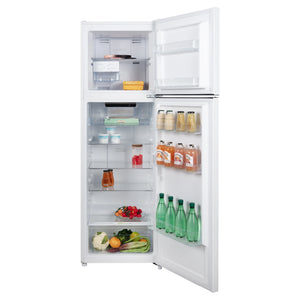CHiQ 255L Top Mount Fridge White CTM255NW5E, Front View Door Open With Storages
