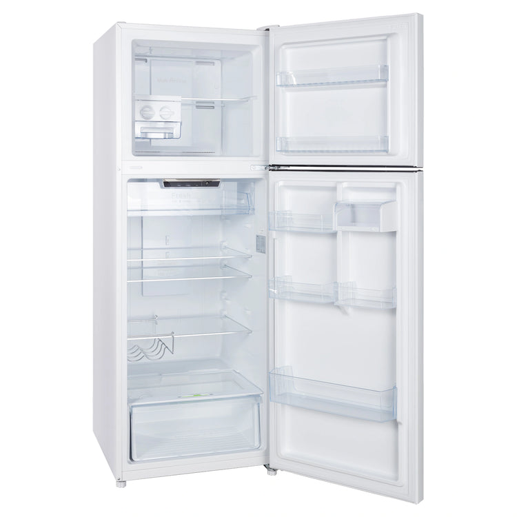 CHiQ 348L Top Mount Fridge White CTM348NW5E, Front Left Side View With Door Open
