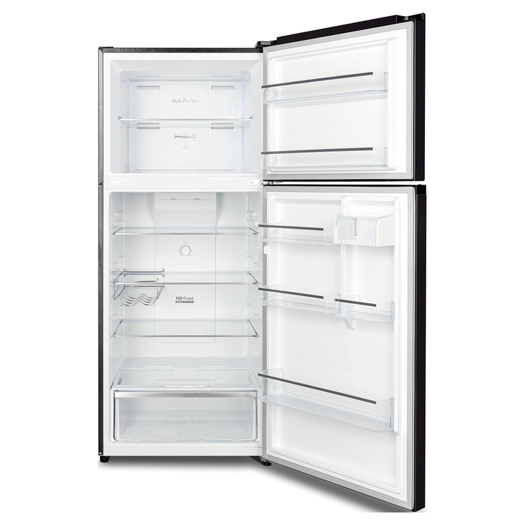 CHiQ 410L Top Mount Fridge Black CTM407NB3, Front View With Door Open