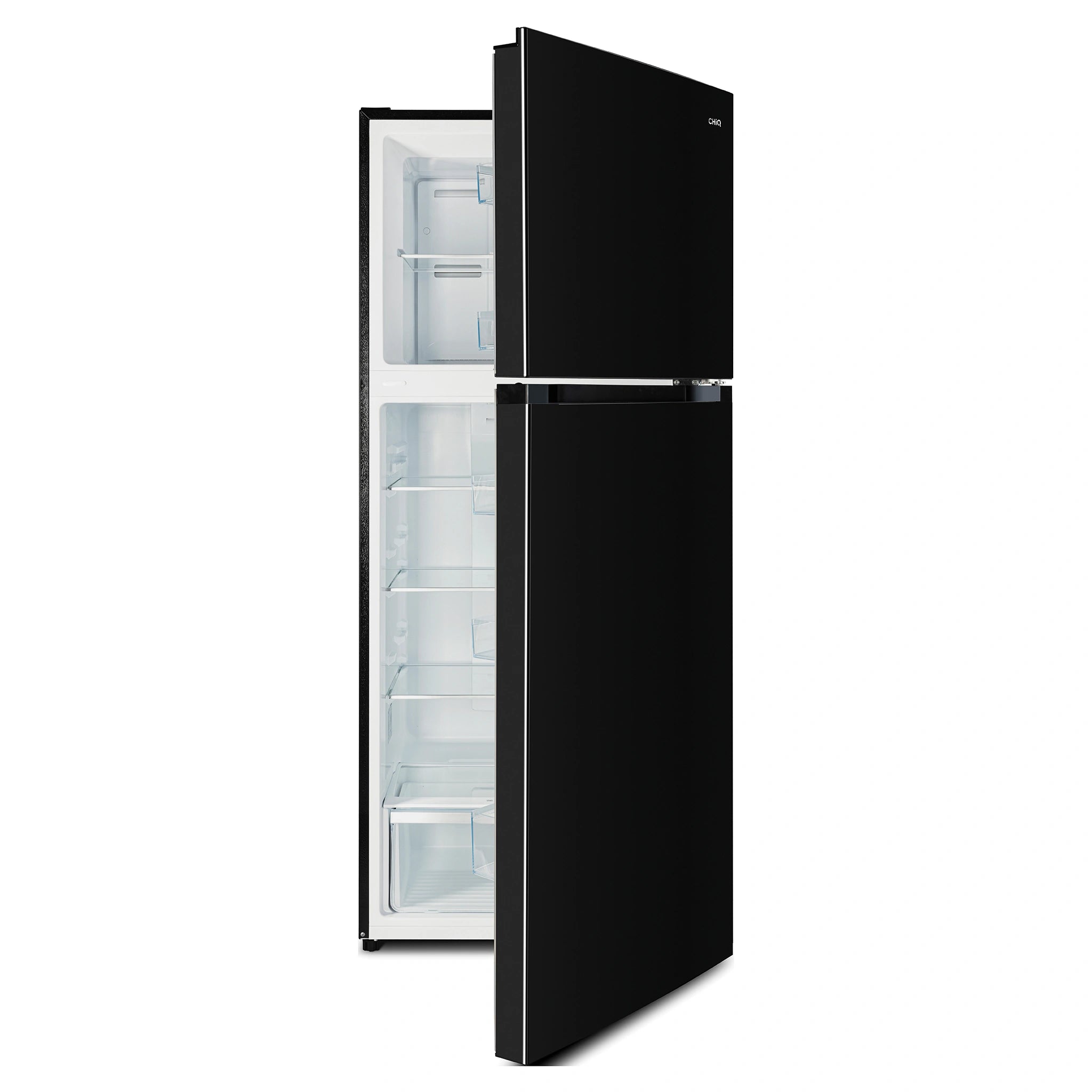 CHiQ 410L Top Mount Fridge Black CTM407NB3, Opening Door View