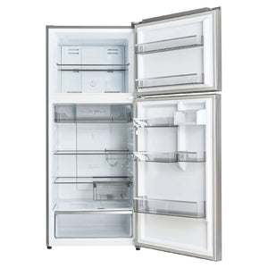 CHiQ 410L Top Mount Fridge Stainless Steel CTM408NSS5E, Front View With Door Open