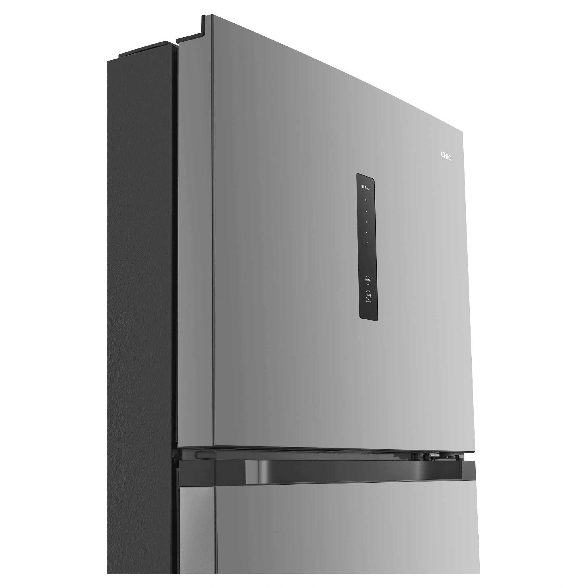 CHiQ 410L Top Mount Fridge Stainless Steel CTM408NSS5E, Top Corner View
