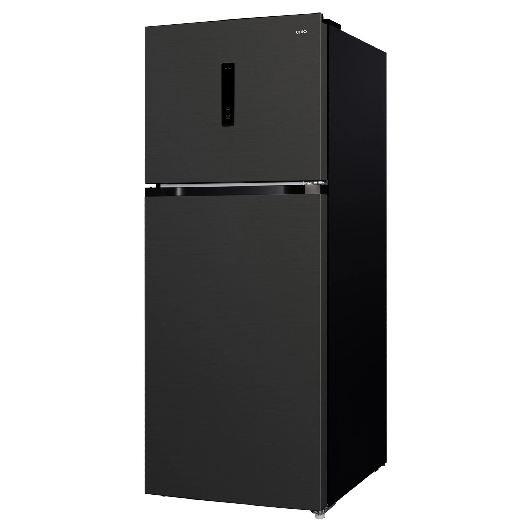 CHiQ 410L Top Mount Fridge Black Steel CTM409NBS5E, Front Right Side View
