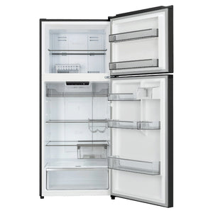 CHiQ 410L Top Mount Fridge Black Steel CTM409NBS5E, Front View With Door Open