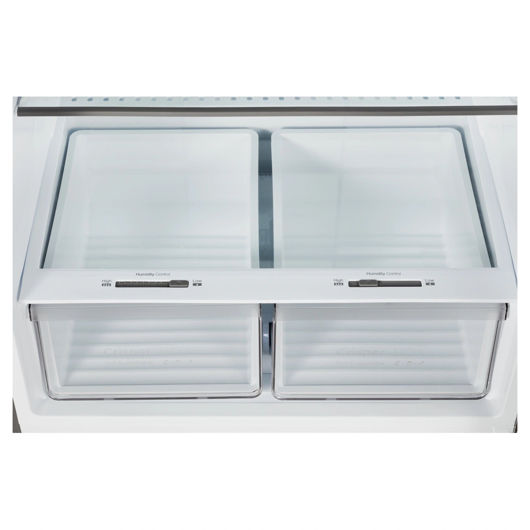 CHiQ Top Mount Fridge Black Steel CTM513NBS5E, Double Crisper View