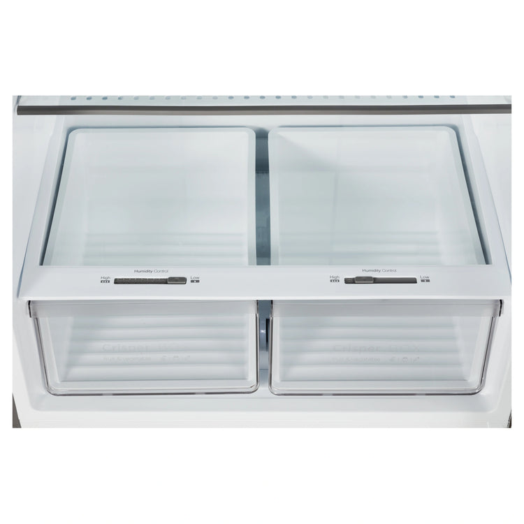CHiQ Top Mount Fridge Black Steel CTM513NBS5E, Double Crisper View