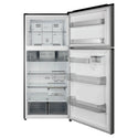 CHiQ Top Mount Fridge Black Steel CTM513NBS5E, Front View With Door Open