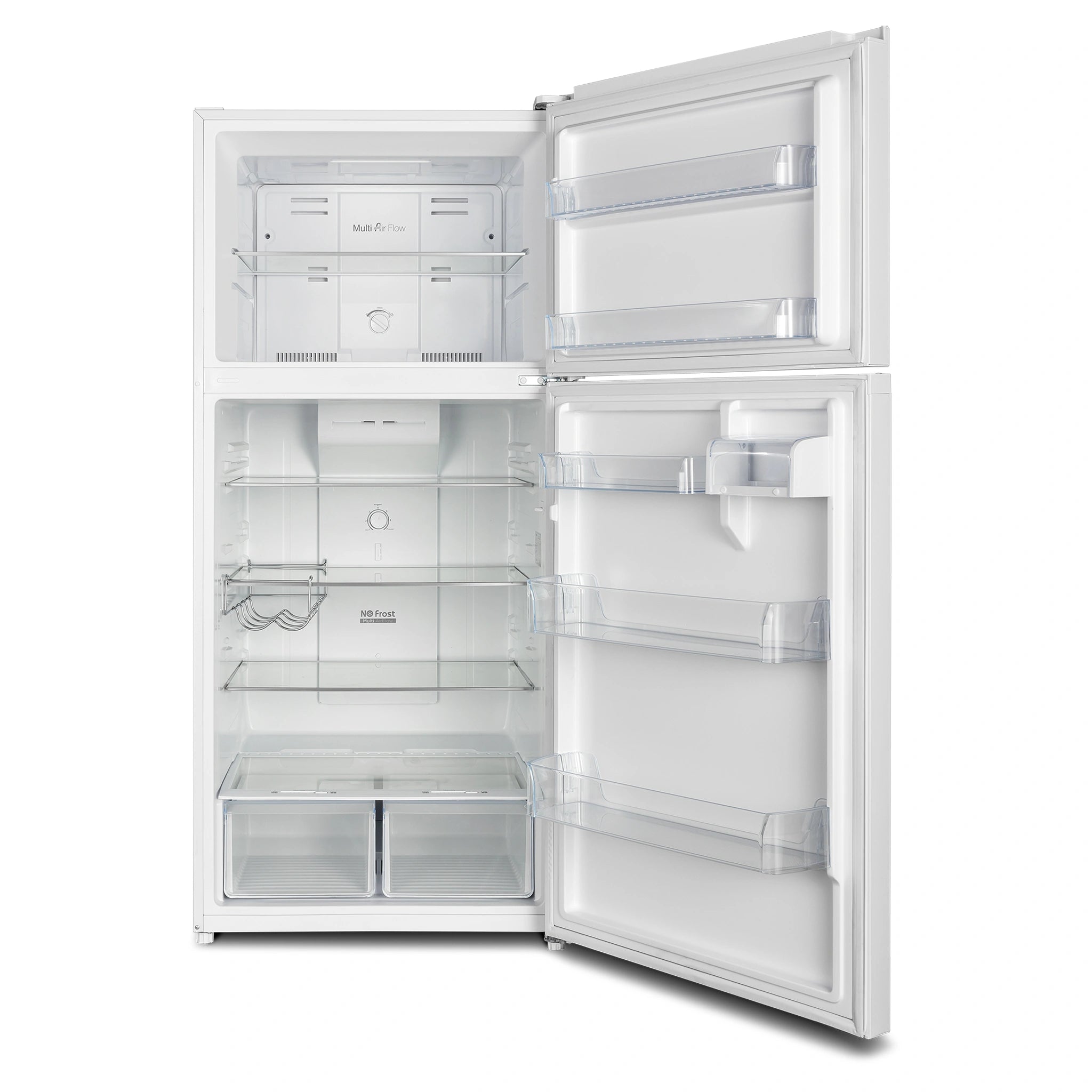 CHiQ 515L Top Mount Fridge White CTM515NW, Front View With Door Open