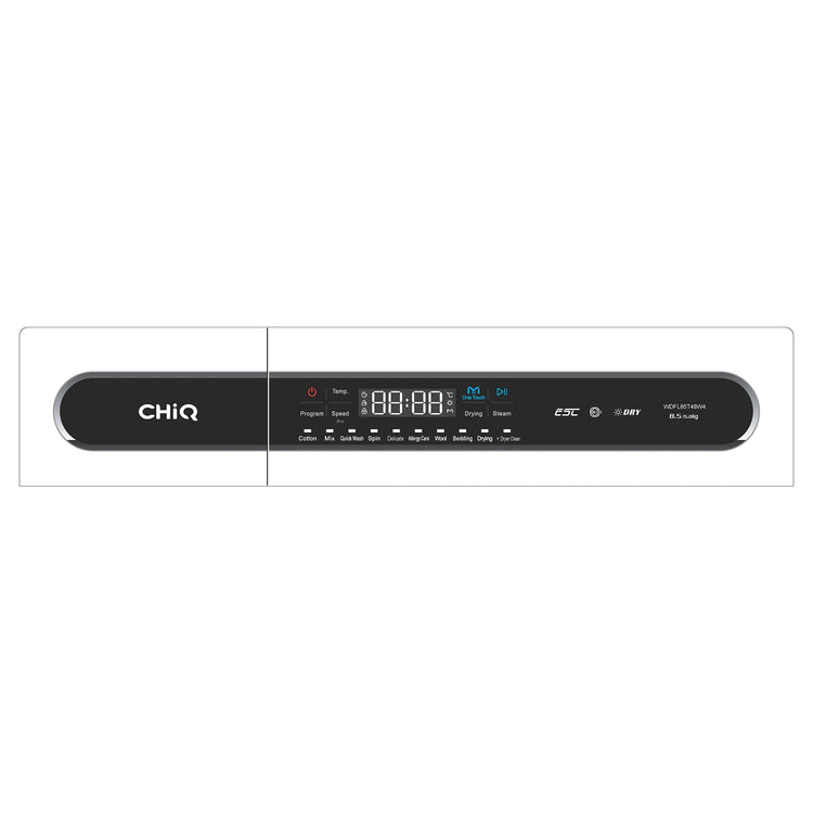 CHiQ 8.5Kg Washer & Dryer Combo White WDFL85T48W4, Control Panel View