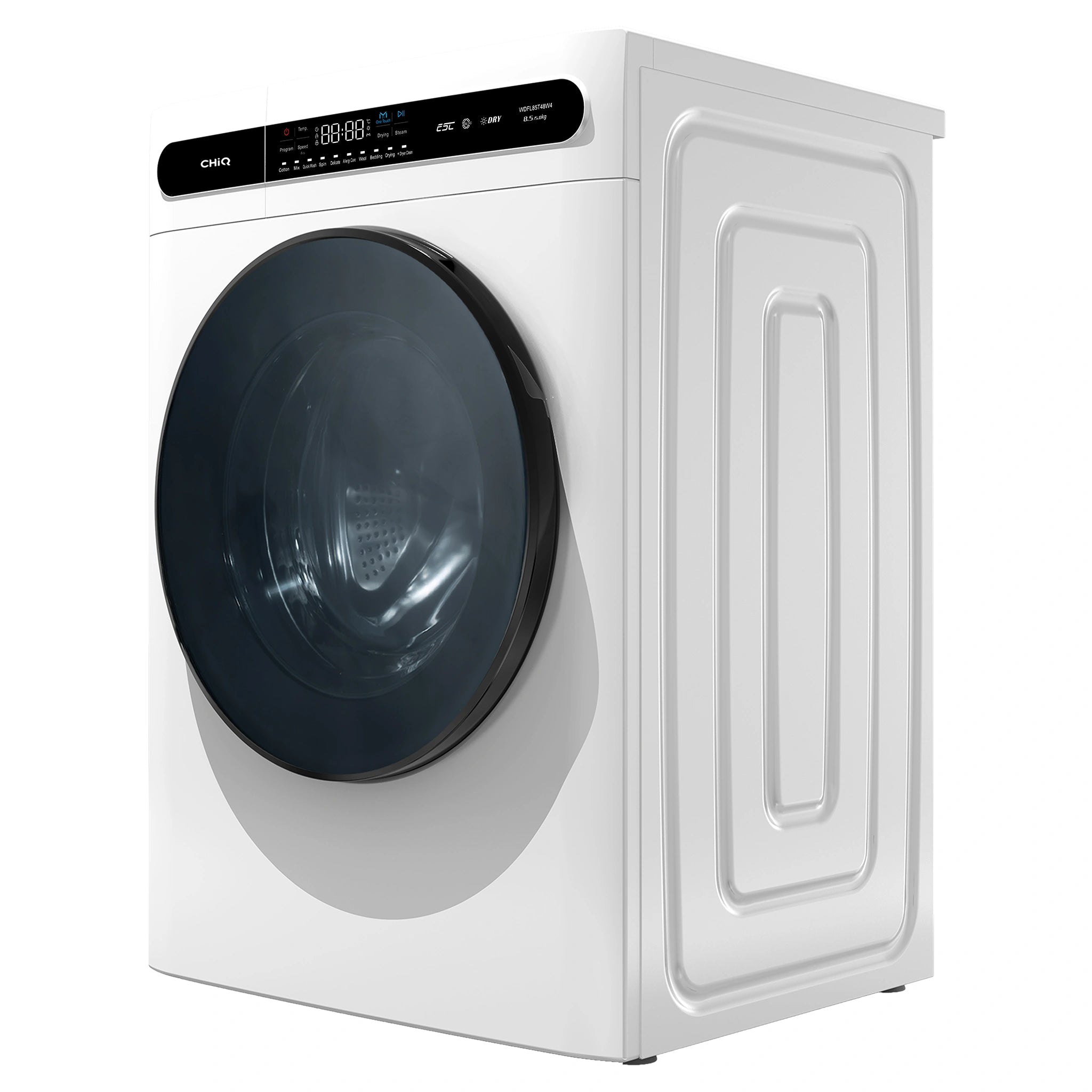 CHiQ 8.5Kg Washer & Dryer Combo White WDFL85T48W4, Left Side View