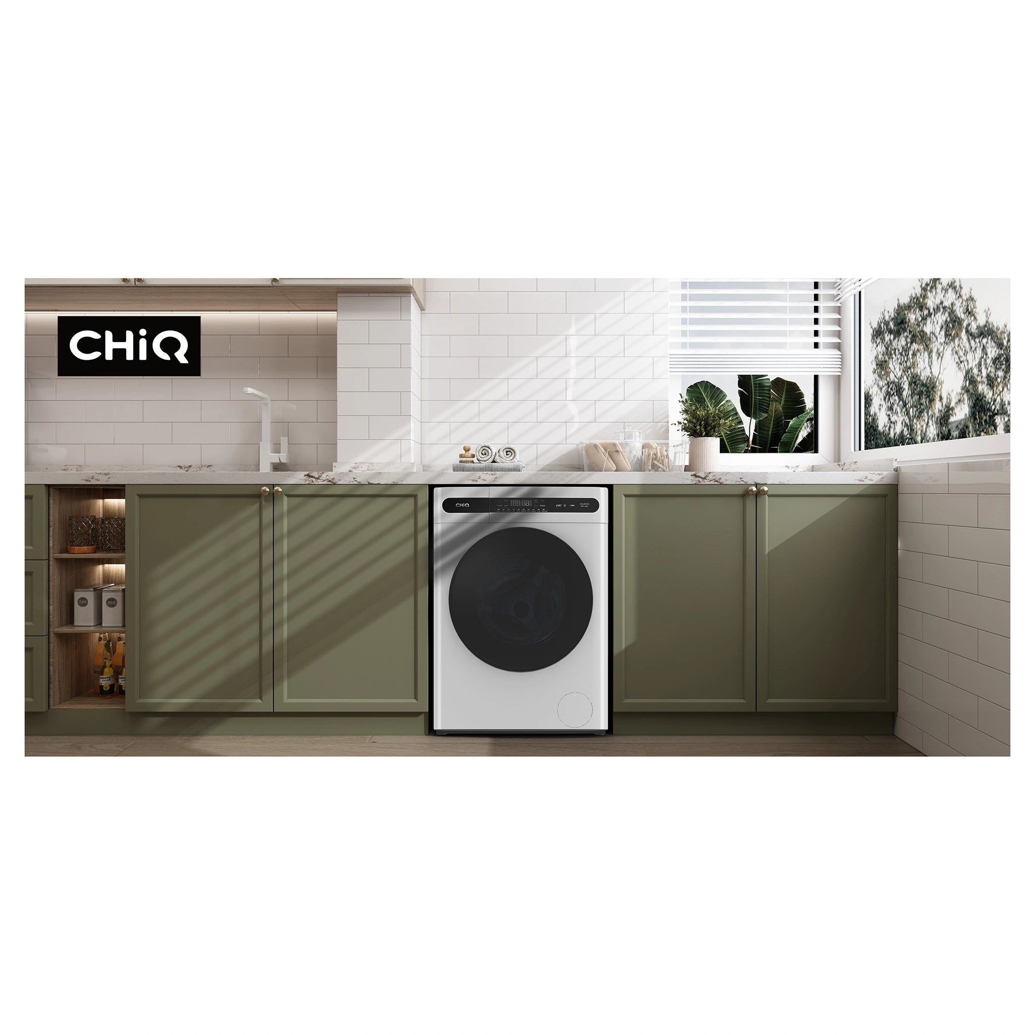 CHiQ 8.5Kg Washer & Dryer Combo White WDFL85T48W4, Lifestyle View