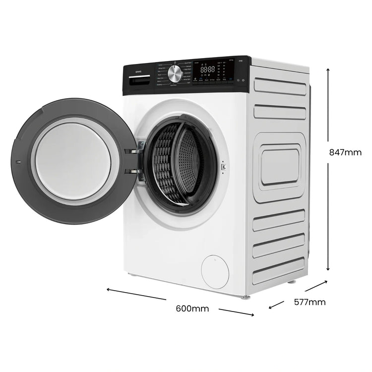 CHiQ 8.5Kg White Front Load Washer WFL85SW1, Dimensions View