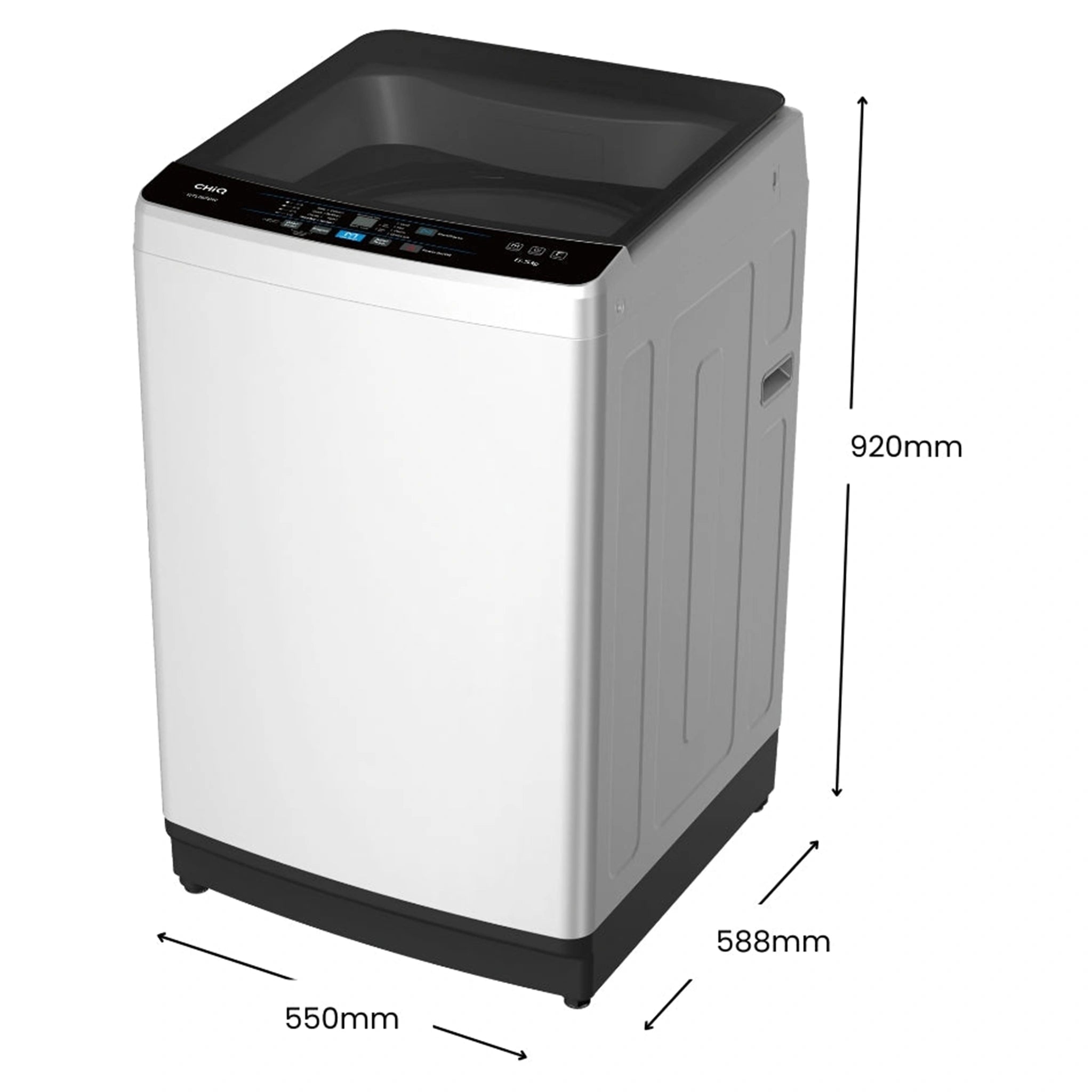 CHiQ 6.5kg Top Load Washer – White WTL65FDW, Dimensions View