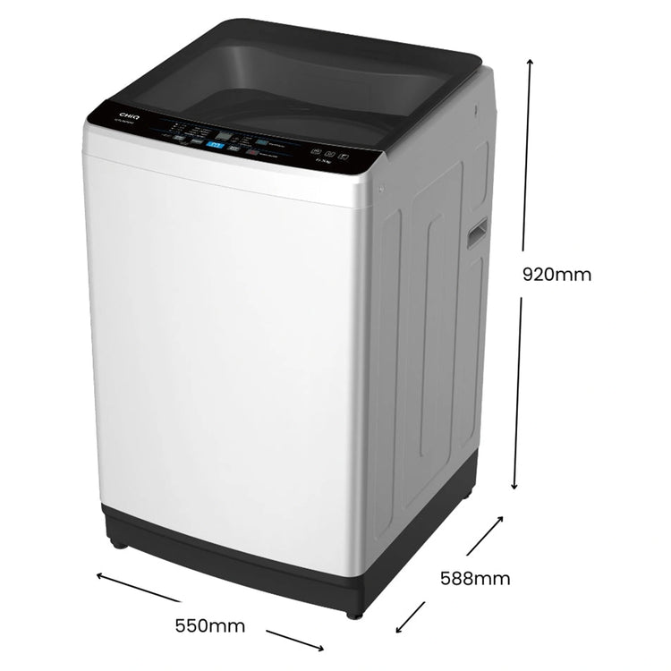 CHiQ 6.5kg Top Load Washer – White WTL65FDW, Dimensions View