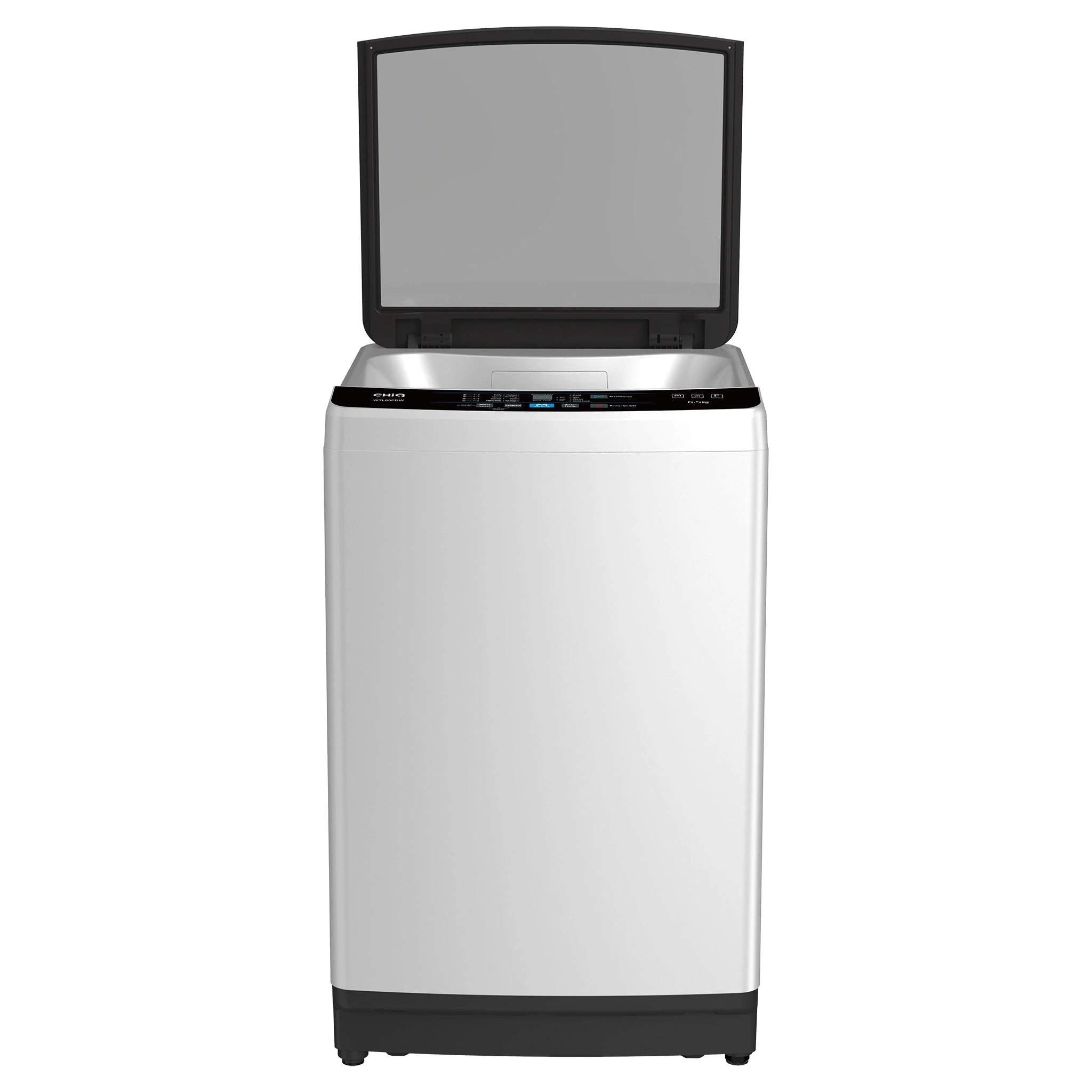 CHiQ 6.5kg Top Load Washer – White WTL65FDW, Front Door Open View