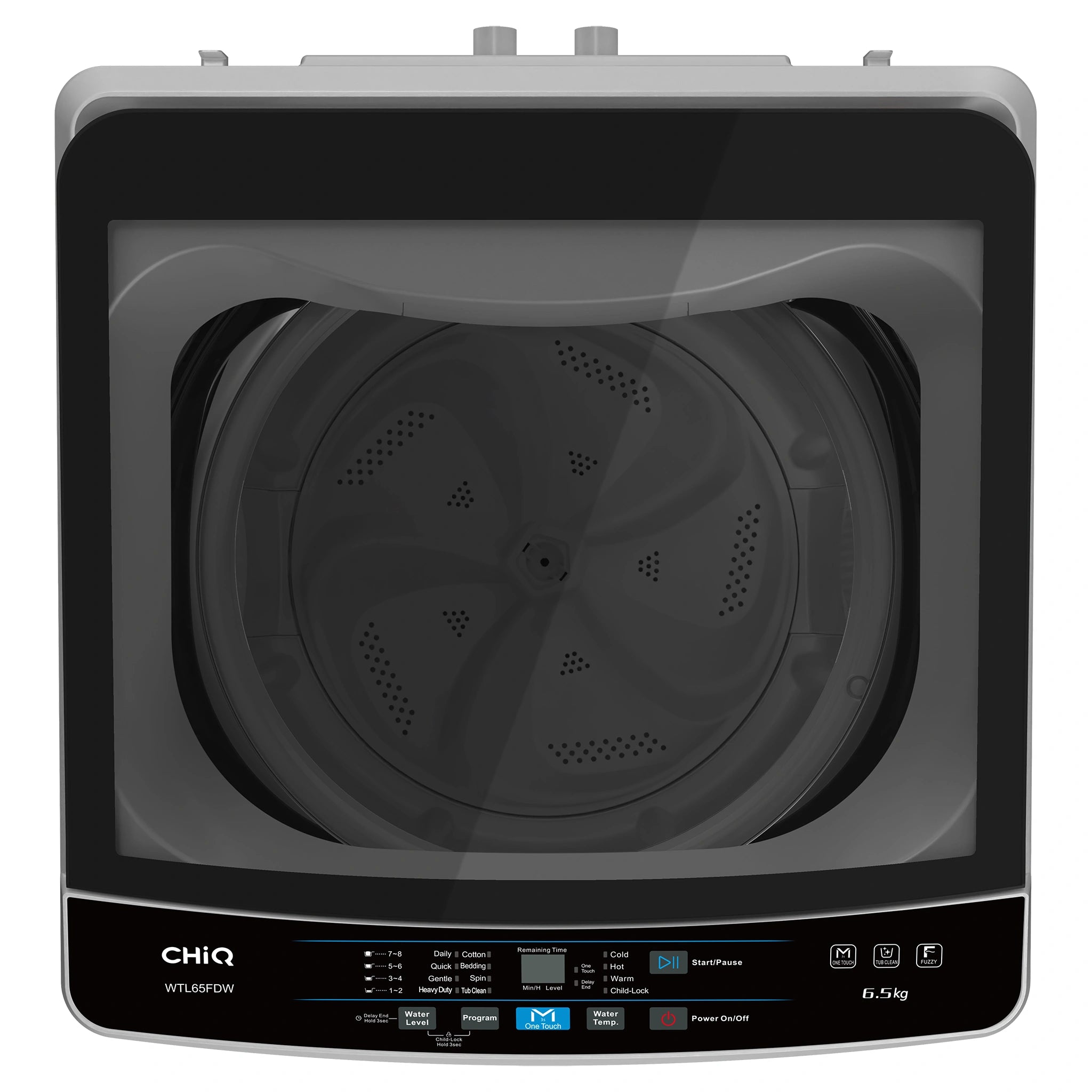 CHiQ 6.5kg Top Load Washer – White WTL65FDW, Top View