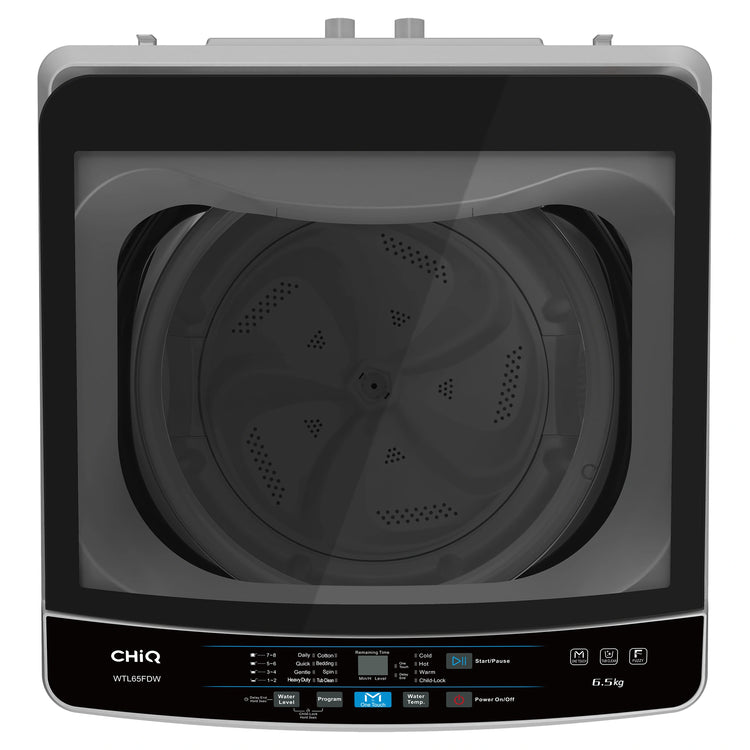 CHiQ 6.5kg Top Load Washer – White WTL65FDW, Top View