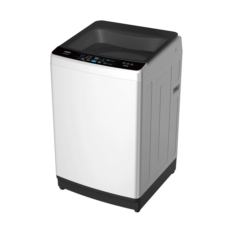 CHiQ 8kg Top Load Washer – White WTL80FDW, Front Right Side View