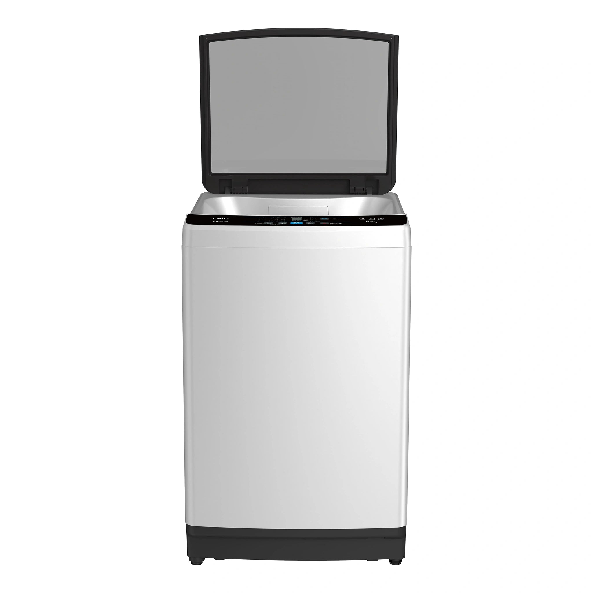 CHiQ 8kg Top Load Washer – White WTL80FDW, Front View With Door Open