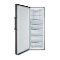 CHiQ 380L Hybrid Fridge Freezer Dark Steel CSH379NBSL2, Front view with door open