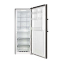 CHiQ 380L Hybrid Fridge Freezer Dark Steel CSH379NBSR2, Front view with door open