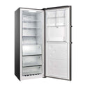 CHiQ 380L Hybrid Fridge Freezer Dark Steel CSH379NBSR2, Front right view with door open