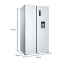 CHiQ 559L Side by Side Fridge White CSS559NWD, Dimensions