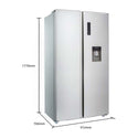CHiQ 602L Side By Side Fridge CSS601SD, Dimensions