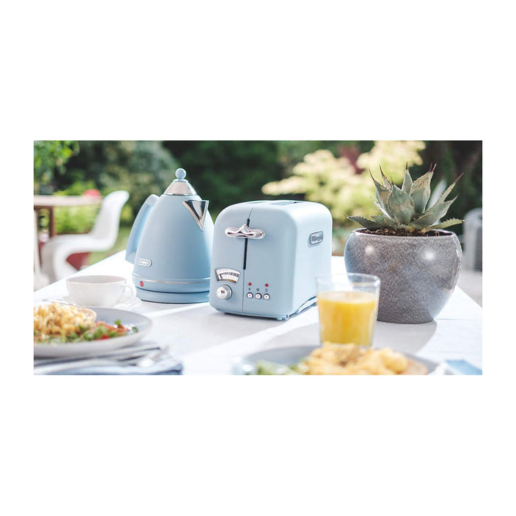 DeLonghi CT02AZ Argento Flora Blue 2-Slice Toaster