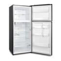 CHiQ 410L Top Mount Fridge Black Steel CTM409NBS, Front right view with doors open