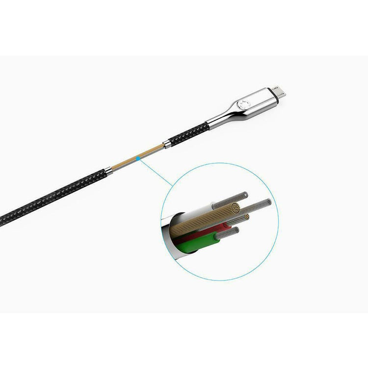 Cygnett CY2673PCCAM Micro USB to USB-A Braided Black 2m