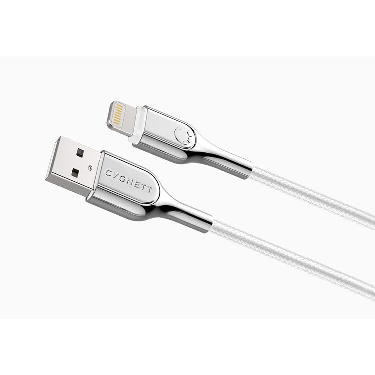 Cygnett CY2685PCCAL Lightning to USB-A Cable Braided White 1m