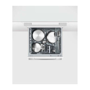 Fisher & Paykel DD60DI9 Integrated Double DishDrawer Dishwasher, Top view with door open, cutleries inside