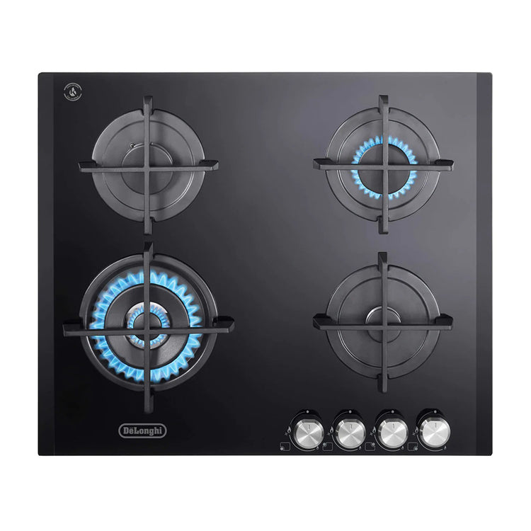 DeLonghi DEGHBG60 Burner Black Glass Gas Cooktop
