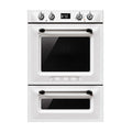 Smeg DOSPA6925B 60cm Victoria Thermoseal Double Oven, White, Front view