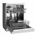 Dishlex DSF6104XA 60cm 13 Place Settings Stainless Steel Freestanding Dishwasher, Front right view, door open with cutleries 