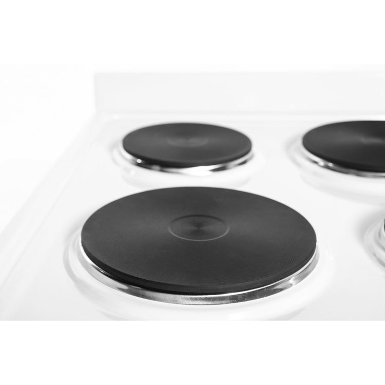 Euromaid EFF54W Electric Single Cavity Oven + Solid Cooktop, Cooktop view