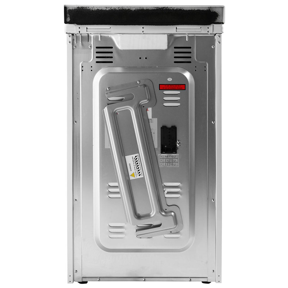 Euromaid EFF54W Electric Single Cavity Oven + Solid Cooktop, Back view