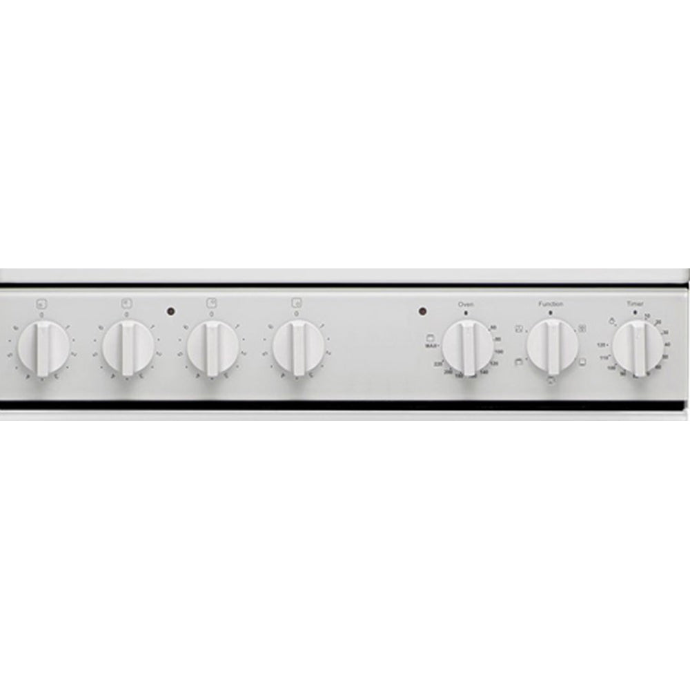 Euromaid EFF54W Electric Single Cavity Oven + Solid Cooktop, Control panel view