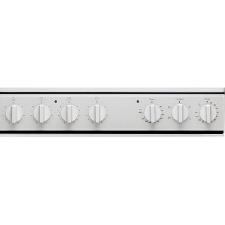 Euromaid EFF54W Electric Single Cavity Oven + Solid Cooktop, Control panel view