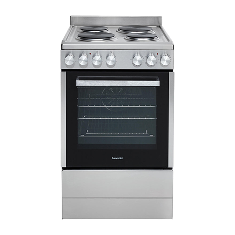 Euromaid EFS54FCSES 54cm Freestanding Electric Oven with Solid Cooktop