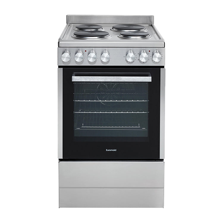 Euromaid EFS54FCSES 54cm Freestanding Electric Oven with Solid Cooktop