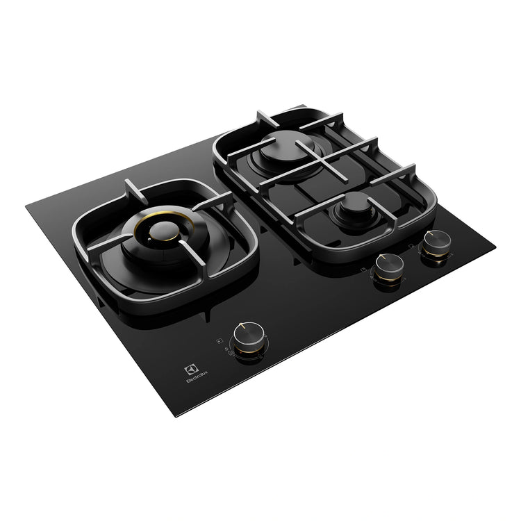 Electrolux 60cm Ultimate Taste 900 3-Burner Gas Cooktop EHG635BE, Angle View