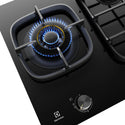 Electrolux 60cm Ultimate Taste 900 3-Burner Gas Cooktop EHG635BE, Burner On