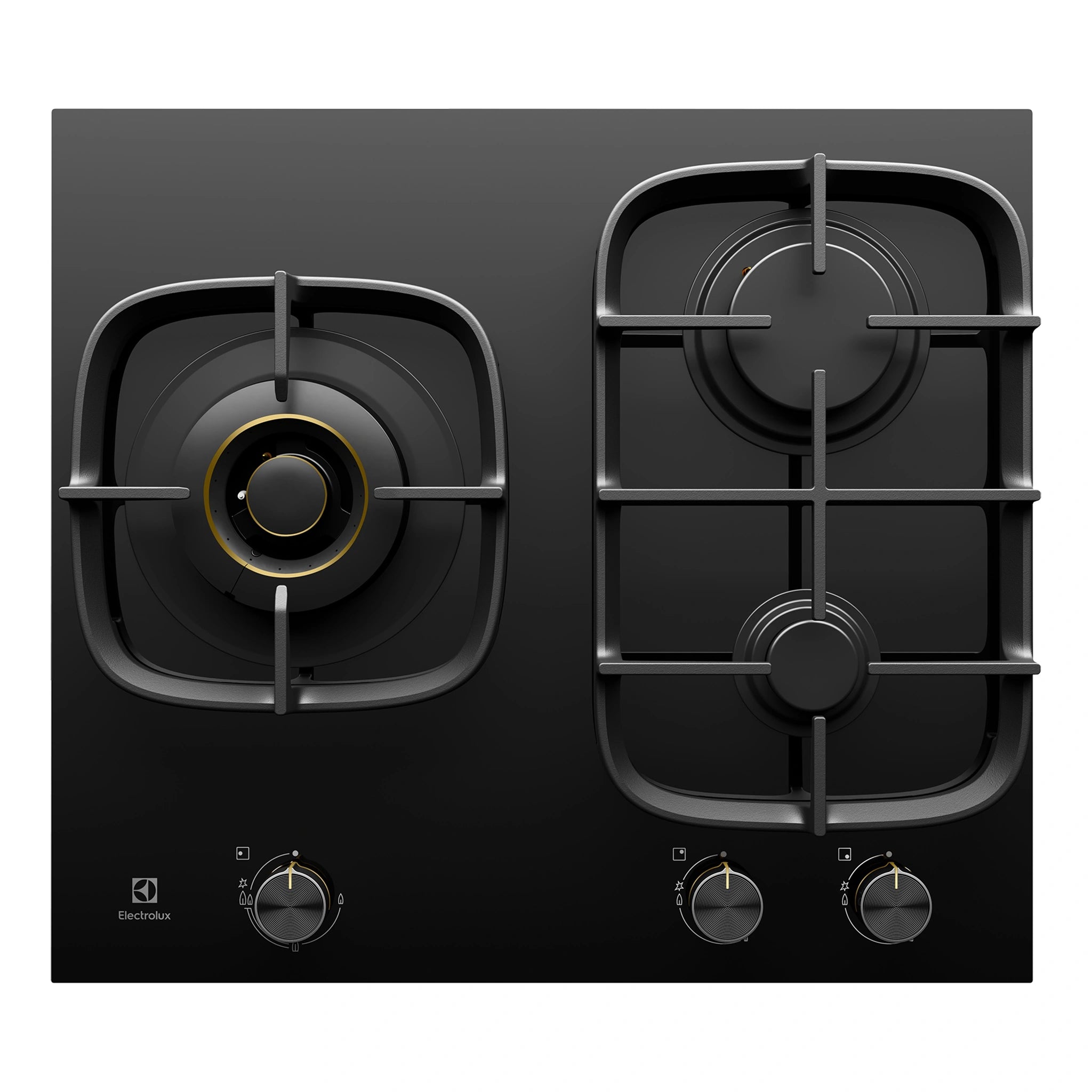 Electrolux 60cm Ultimate Taste 900 3-Burner Gas Cooktop EHG635BE, Front View