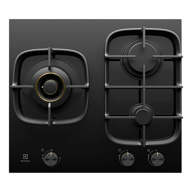 Electrolux 60cm Ultimate Taste 900 3-Burner Gas Cooktop EHG635BE, Front View