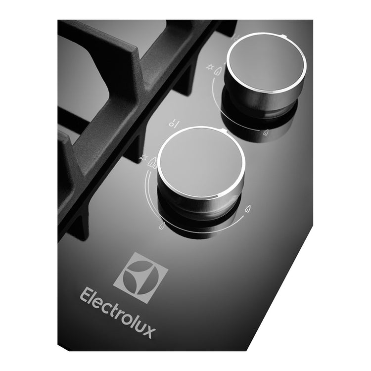 Electrolux EHG643BA 60cm 4 Burner Glass gas Cooktop, Cooktop view 2